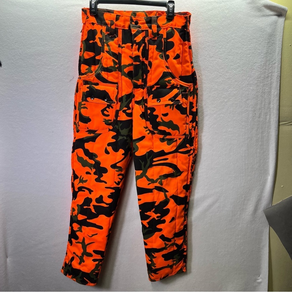 Camo Camouflage Orange Hunting Pants SafTbak Chiller Killer Mens 30-32 USA‎